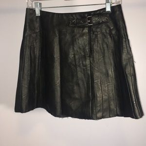 Pleather Pleated Skirt